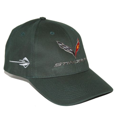 2014 2015 2016 chevrolet corvette c7 stingray green hat cap - shipped in a box