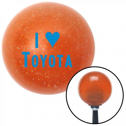 Blue i &lt;3 toyota orange metal flake shift knob with 16mm x 1.5 insertstyle