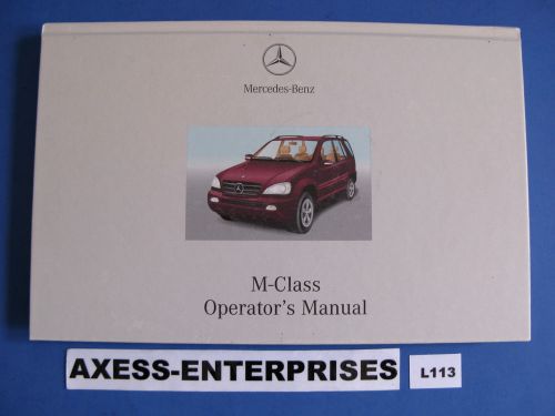 2002 mercedes m class ml ml320 ml500 ml55 amg owners operators manual book l113