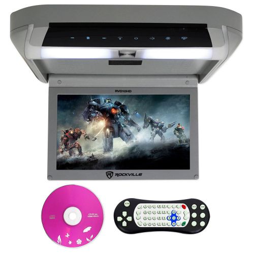 Rockville rvd10hd-gr 10.1&#034; flip down monitor dvd player, hdmi, usb, games, led