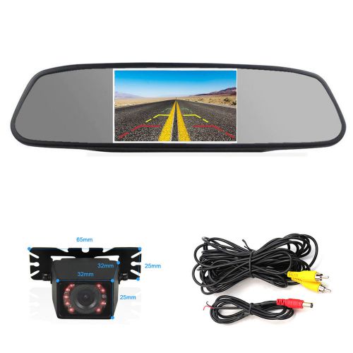 Car rear view kit 5&#034; lcd rearview mirror monitor+parking rear view backup camera