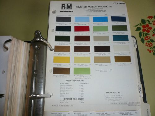 1973 plymouth rm rinshed-mason color chip paint sample -