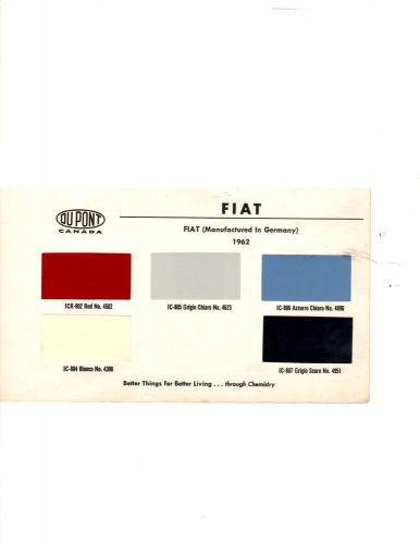 1962 1963 1964 fiat german manufactured 62 63 64 paint chips dupont 2