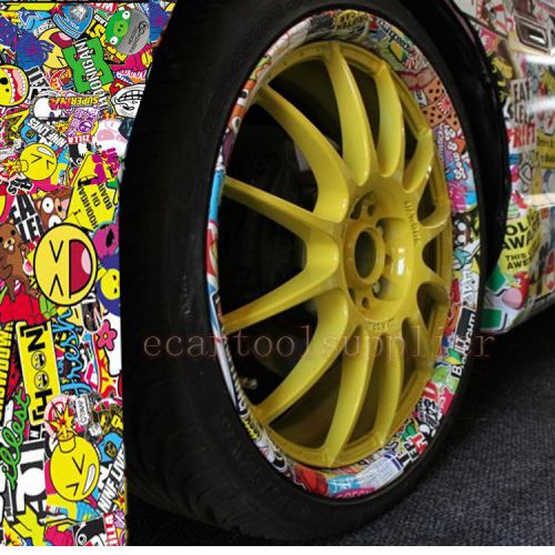 60&#034; x 20&#034; jdm pig cartoon graffiti car sticker bomb wrap sheet decal vinyl diy