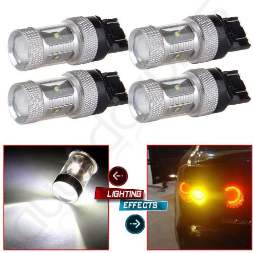 4x 7443 7440 7444 white 6-3535 smd cree  led 60w daytime running drl light bulb