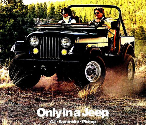 1985 jeep deluxe brochure -jeep cj-jeep scrambler-jeep j10 pickup &amp; j20 pickup