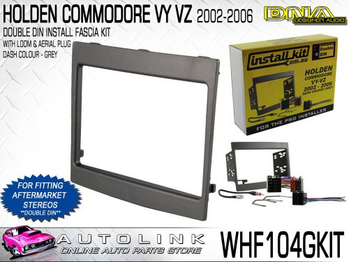 Dna holden commodore vy-vz double din install kit with grey fascia &amp; wiring loom