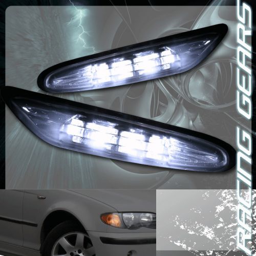 For 02-05 bmw e46 3 series sedan smoke lens white led signal side marker lights