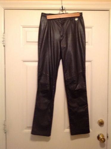 Harley-davidson leather/spandex motorcycle/biker pants- 4/wm 32- excellent cond!