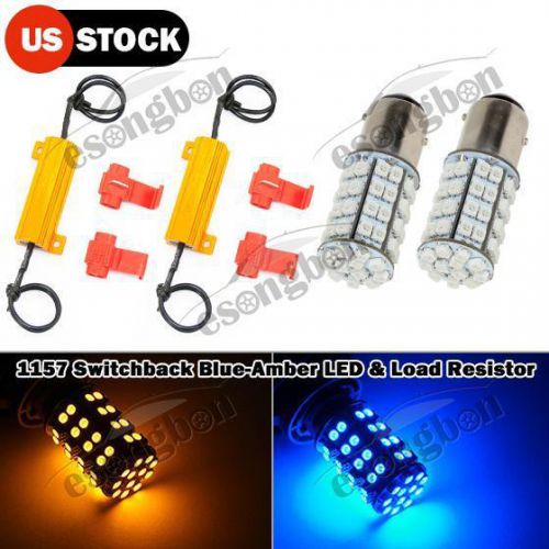 1157 1157a 1142 switchback led turn signal light bulbs + resistors x2