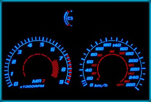 G011 toyota mr2 w20 89-99 eu 260kmh wb d1 el plasma glow cluster gauges dials