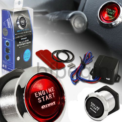 Car electric starter red led switch engine start ignition push touch kit button