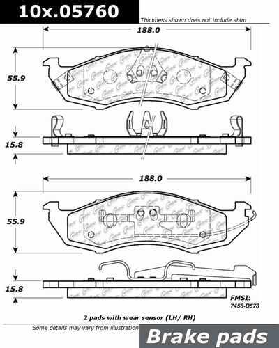 Centric 106.05760 brake pad or shoe, front