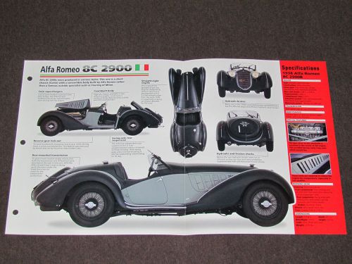 1935-1939 alfa romeo 8c 2900 (1938) spec sheet brochure photo booklet