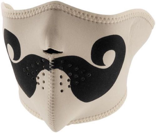 New zan headgear curly mustache adult neoprene half-mask, black, one size