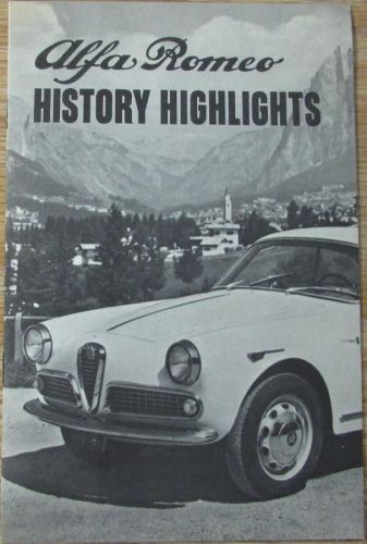 1962 alfa romeo history highlights racing original booklet