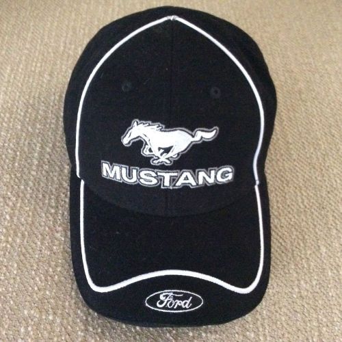 New embroidered black ford mustang ball cap velcro adjustable strap 100% cotton