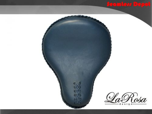 16&#034; la rosa blue cowhide leather harley chopper bobber rigid mounting solo seat