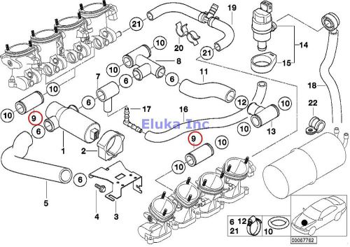 4 x bmw genuine idle regular valve/fuel tank vent valve connection pipe e39 e52