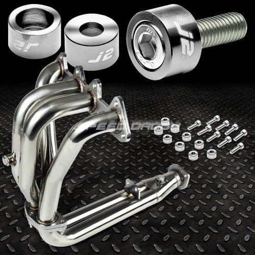 J2 for accord cd f22 stainless exhaust manifold header+silver washer cup bolt