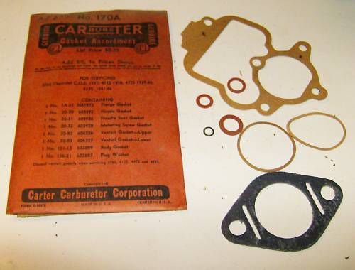 1937 1938 1939 1940 1941 1942 1946 chevrolet truck cabover engine carter gaskets