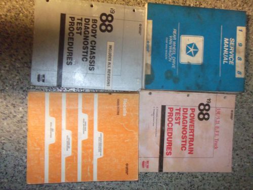 1988 dodge ram van wagon rwd service shop repair manual set oem factory book