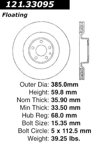 Disc brake rotor-c-tek standard front centric fits 05-10 audi a8 quattro