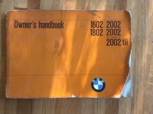 Bmw 2002tii, 1602, 2002 owners handbook manual, us supplement. 1973 rare.