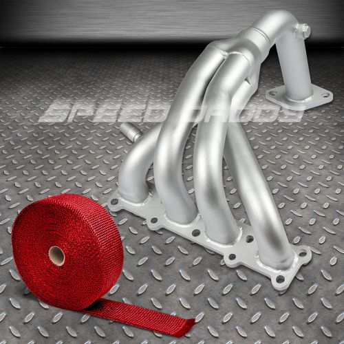 4-1 stainless ceramic race manifold header for mazda bj protege/5+red heat wrap