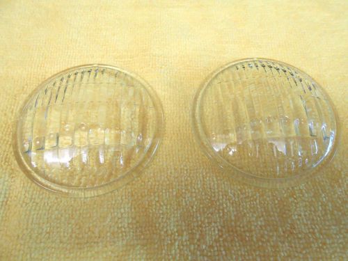 Vintage clear 2-3/4&#034; glass cowl - ford- lite lens --pair