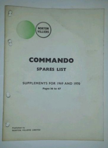 Original norton villiers commando spares list