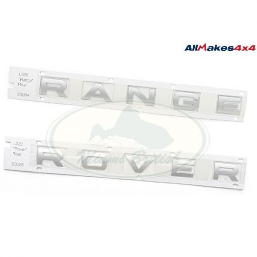 Land rover silver hood decal &#034;range rover&#034; for range 03-12 lr008141 lr008142 am