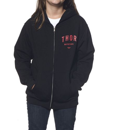 Thor shop youth girls zip up hoodie black/pink