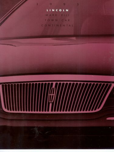 1993 lincoln  sales brochure   town car  continental mark viii