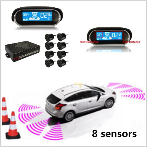 Car lcd display 8 parking sensor rear front view reverse backup radar system kit