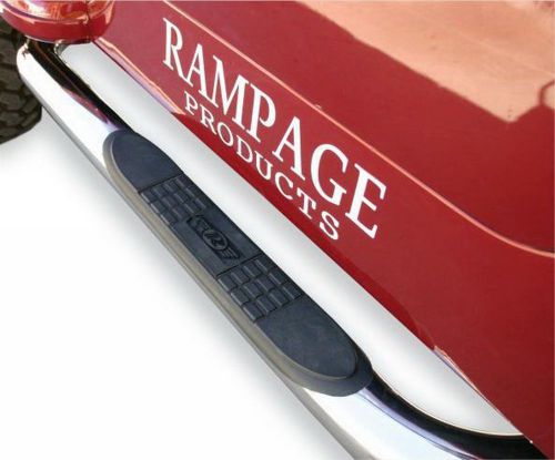 Rampage 8627 body side 3 in. round step bar; wheel -to- wheel fits wrangler (jk)