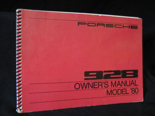 Porsche 1980 928 owner&#039;s manual