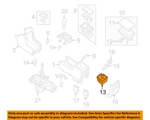 Nissan oem 07-08 maxima center console-tray 96925zk30c