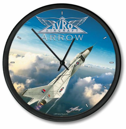 New cf105 avro arrow  wall clock canadian fighter jet 10&#034; round airplane