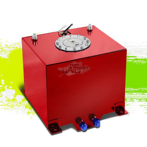 5 gallon/18.8l lightweight red aluminum gas fuel cell tank+sender 12&#034;x12&#034;x8&#034;