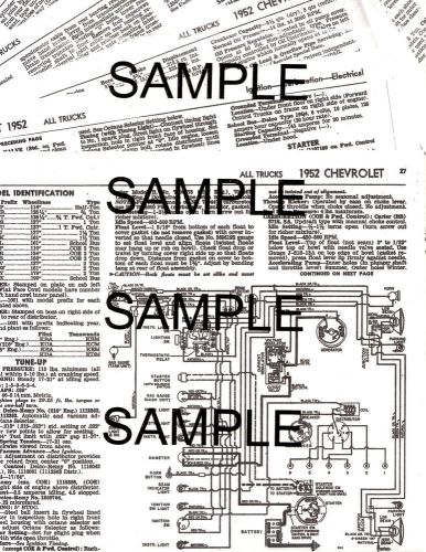 1954 chevrolet trucks 54 tuneup electrical mechanical guide wiring diagram chart