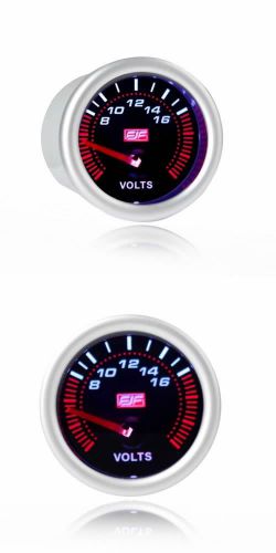 Silver 52mm car smoke volt gauges voltages meters 2&#034; tinted shell 8~16v