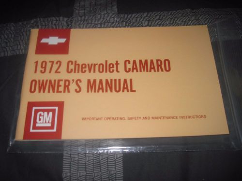 1972 chevrolet camaro owners manual user guide reference operator book fuses oem