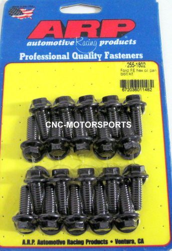 Arp oil pan bolt kit 255-1802 bb ford 390 428 fe series black oxide hex head