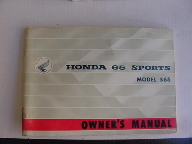 1965 honda s65 owner's manual