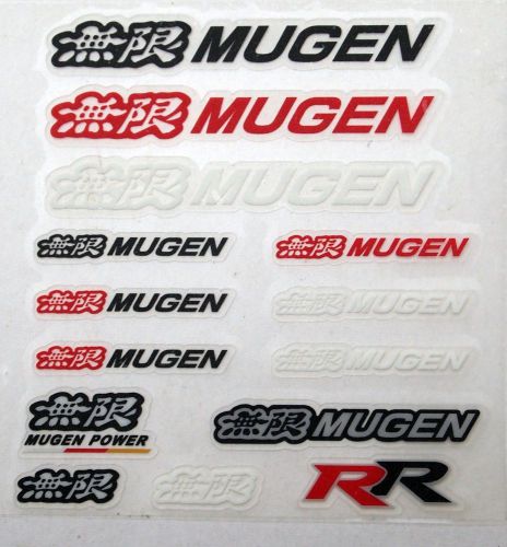 Mugen power rr honda car decal sticker set logo badge crv civic jazz city type r