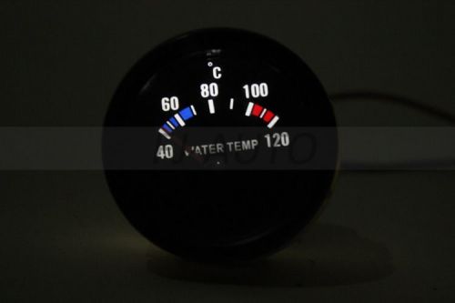 Black 2&#034;52mm water temperature gauge w/sensor universal  auto led gauges