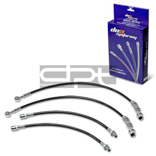 Supra mark iii 7m replacement front/rear ss hose black pvc coated brake line kit