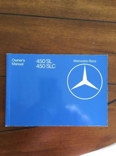 Mercedes-benz 1980 450sl factory owners manual