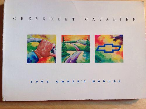 1993 chevrolet cavalier factory owner's manual in good condition